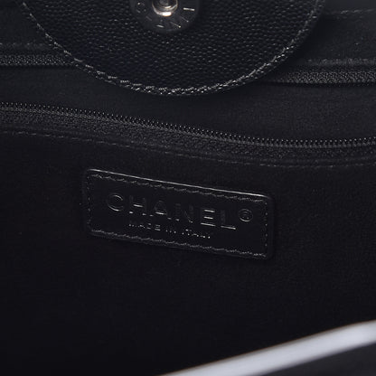 Chanel Caviar Small Studded Deauville Tote Black 6 of 9