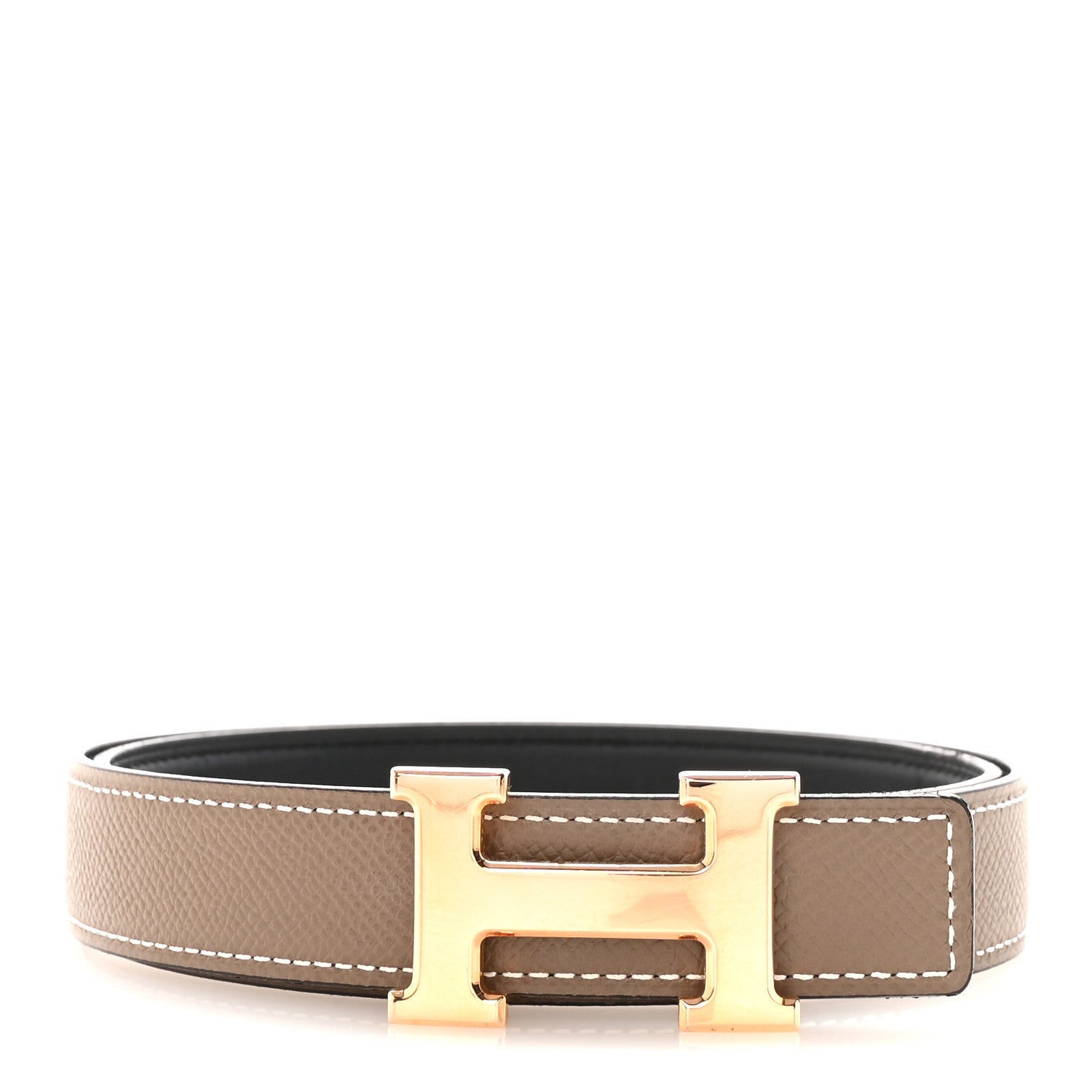 Hermes Swift Epsom 24mm Mini H Belt 75 Black Etoupe 1 of 6