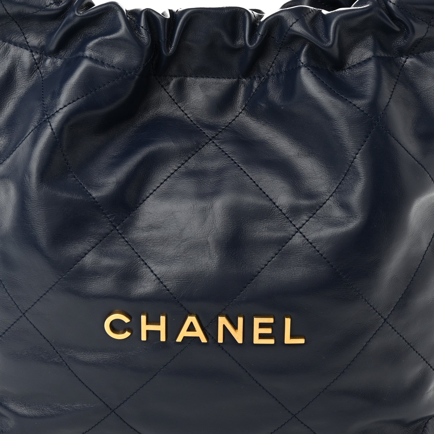 Chanel Shiny Calfskin Quilted Small Chanel 22 Navy 9 of 11