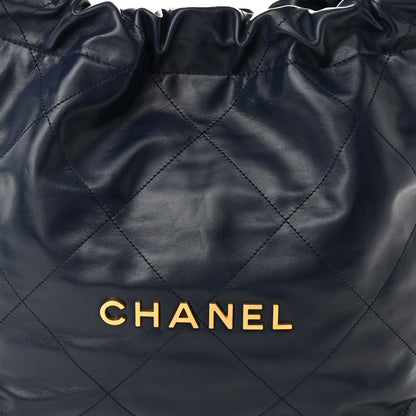 Chanel Shiny Calfskin Quilted Small Chanel 22 Navy 9 of 11