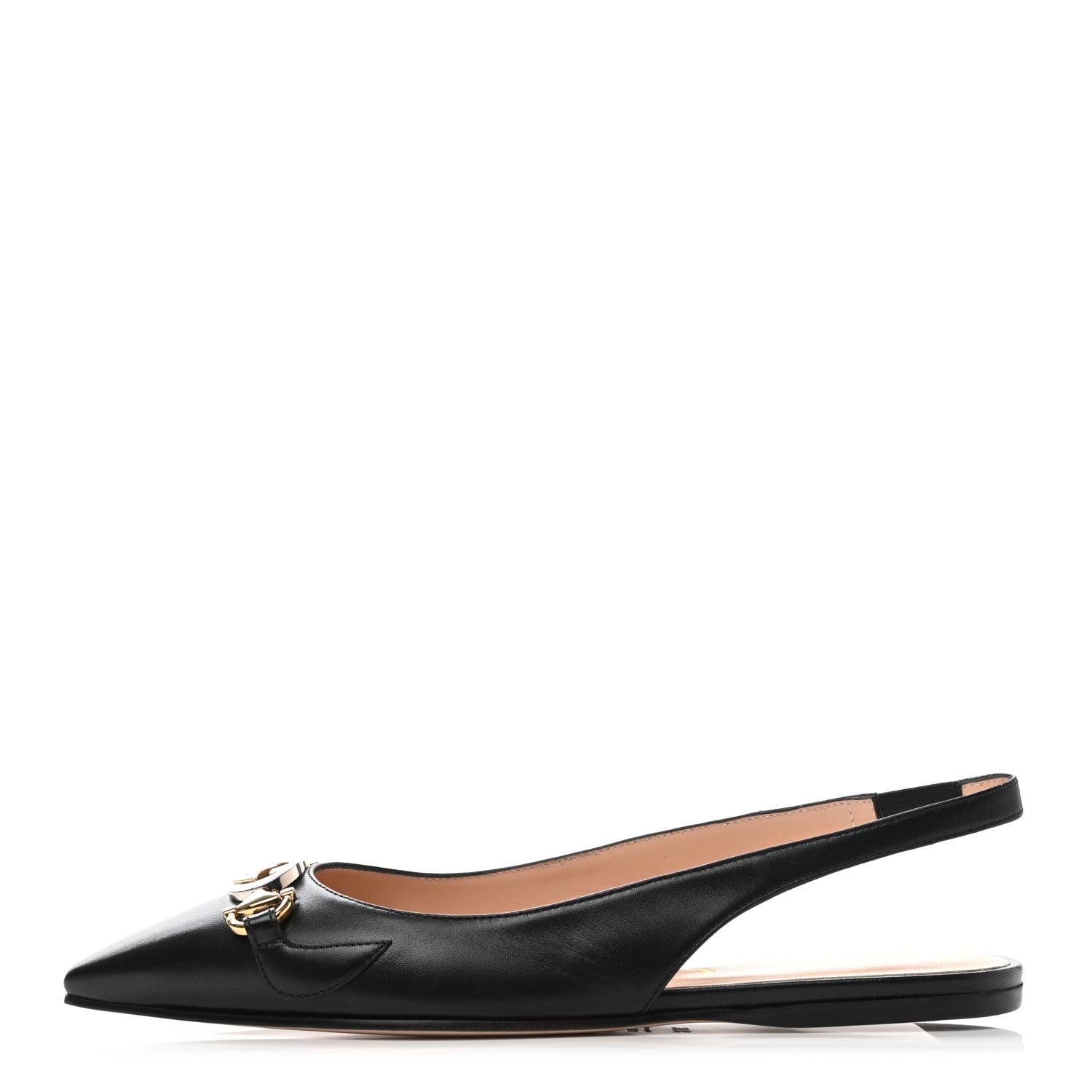 Gucci Malaga Kid Nappa Zumi Slingback Flats 36.5 Black 1 of 10