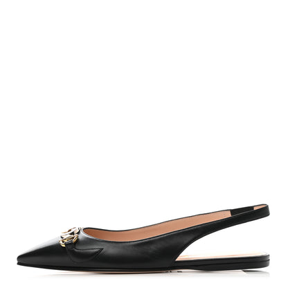 Gucci Malaga Kid Nappa Zumi Slingback Flats 36.5 Black 1 of 10