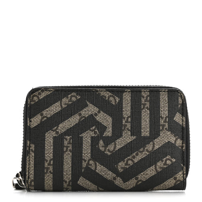 Gucci GG Supreme Monogram Caleido Zip Around Card Case Wallet Black 1 of 7