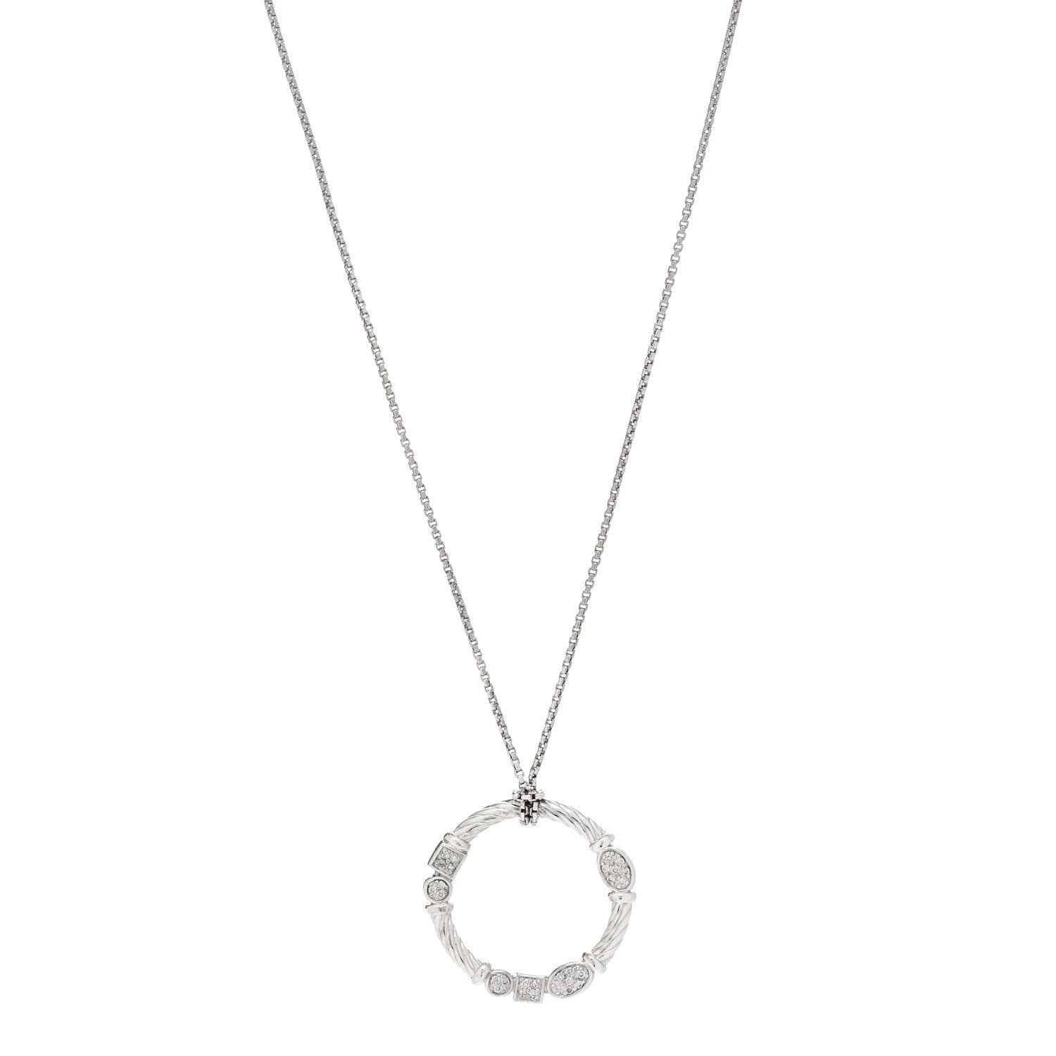 David Yurman DAVID YURMAN Sterling Silver Diamond Confetti Pendant Necklace 1 of 5