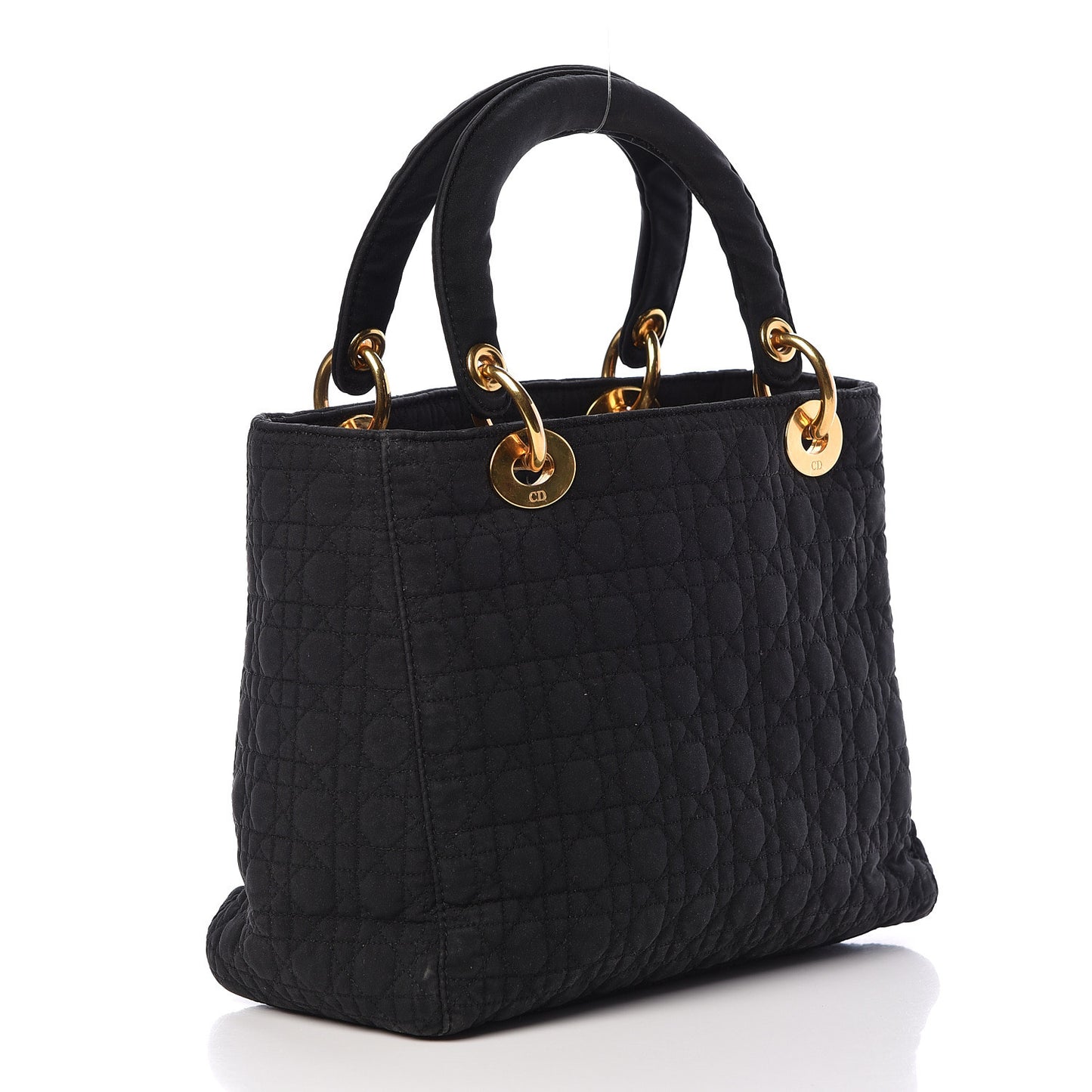 Nylon Cannage Medium Lady Dior Black