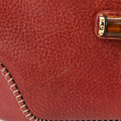 Gucci Calfskin Medium New Bamboo Top Handle Bag Red 12 of 13