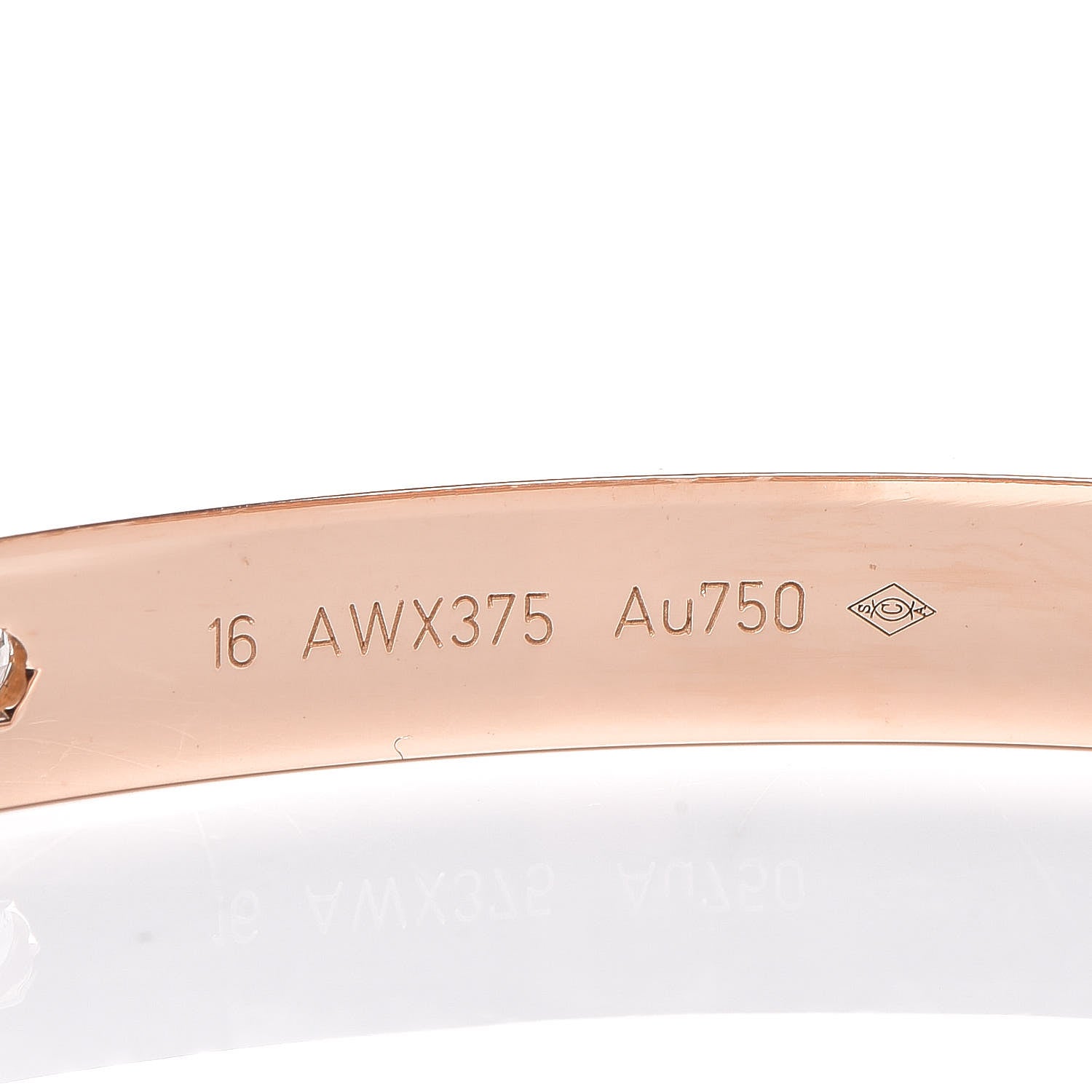 Cartier 18K Pink Gold 4 Diamond LOVE Bracelet 16 4 of 6