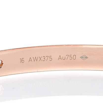 Cartier 18K Pink Gold 4 Diamond LOVE Bracelet 16 4 of 6
