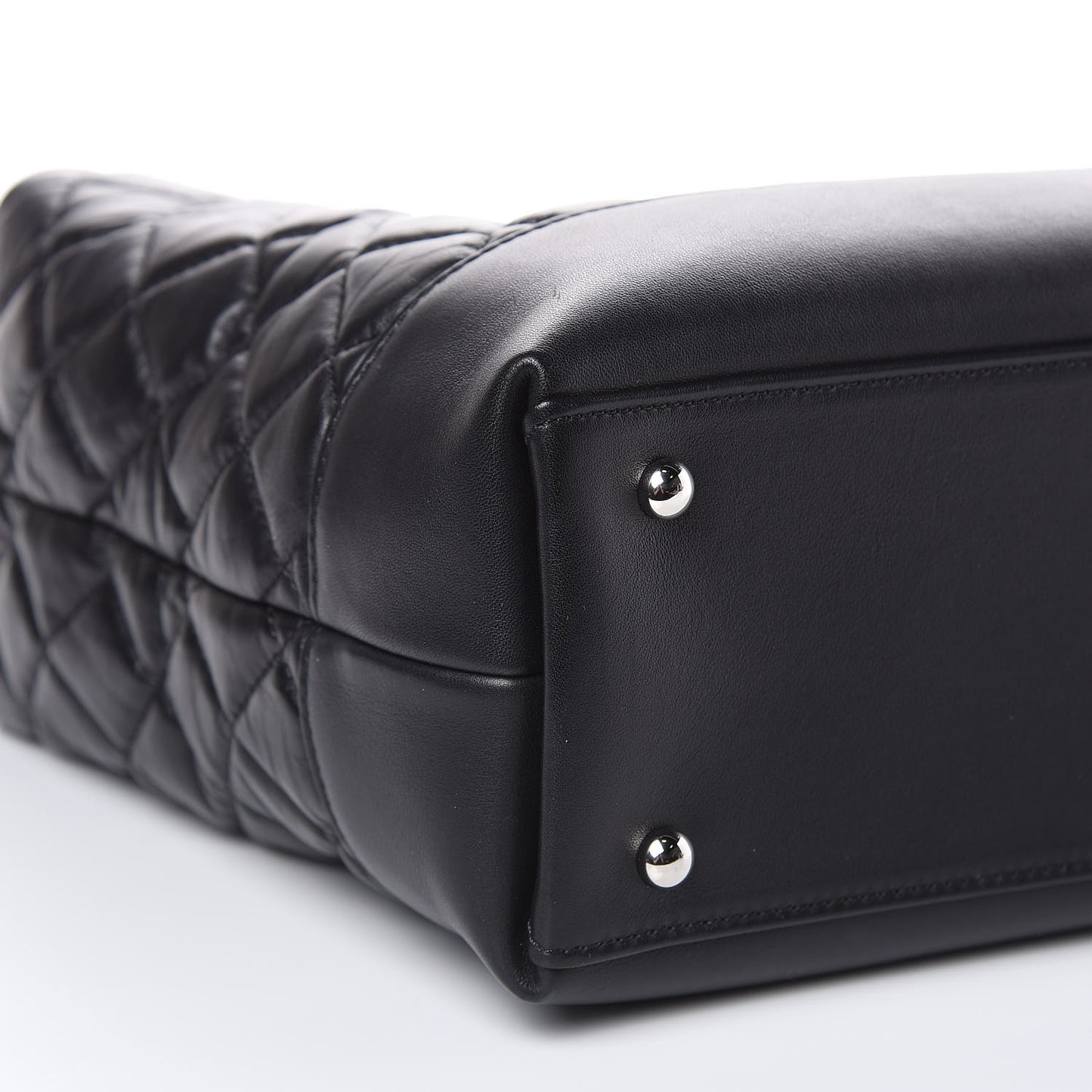 Aged Calfskin Quilted Be CC Tote Black