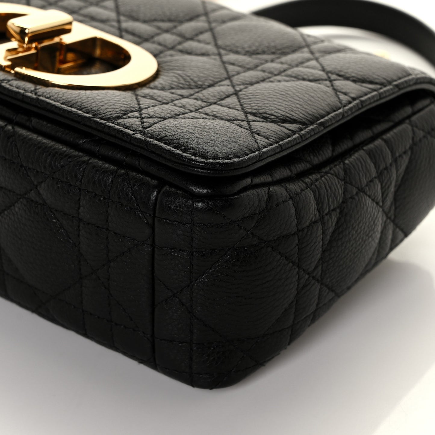 Calfskin Cannage Small Caro Bag Black