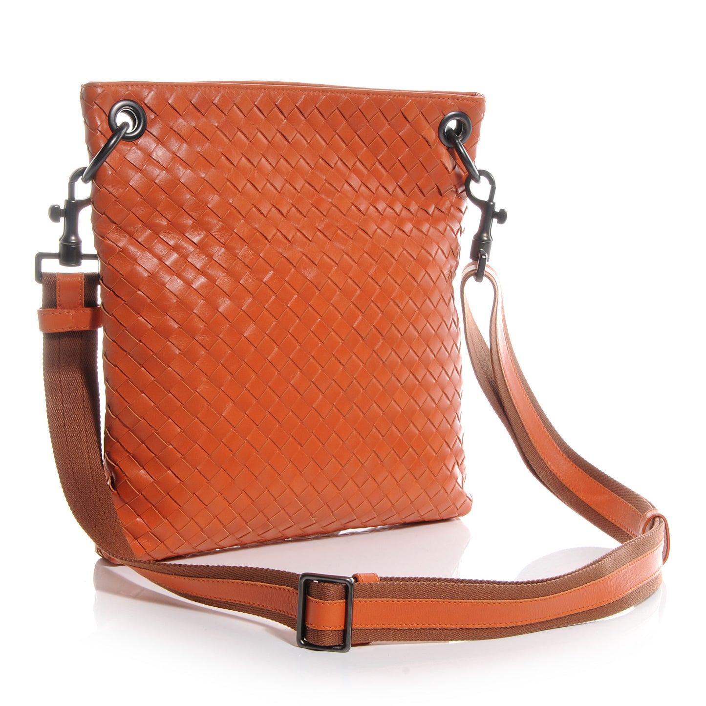Nappa Intrecciato Small Pocket VN Messenger Bag Orange
