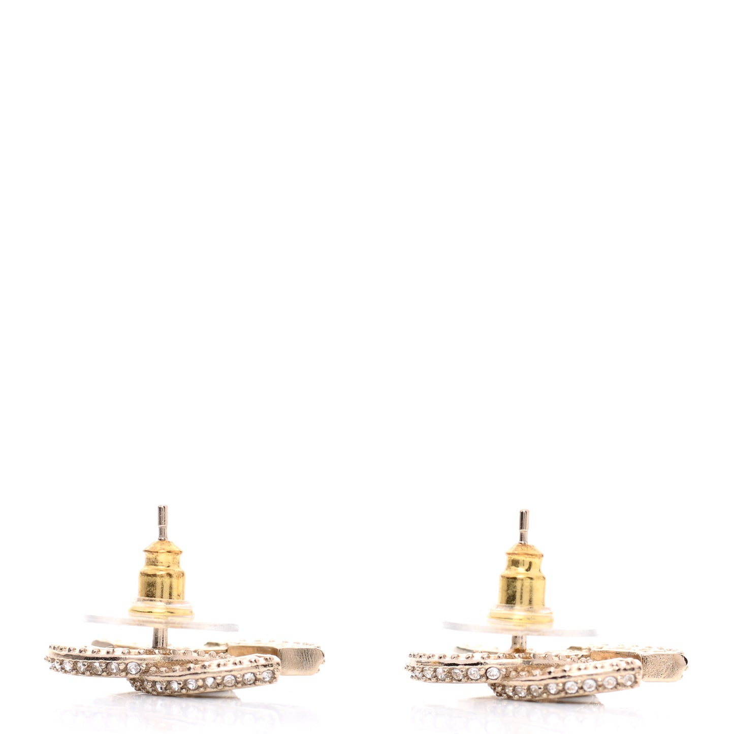 Crystal Timeless CC Earrings Light Gold