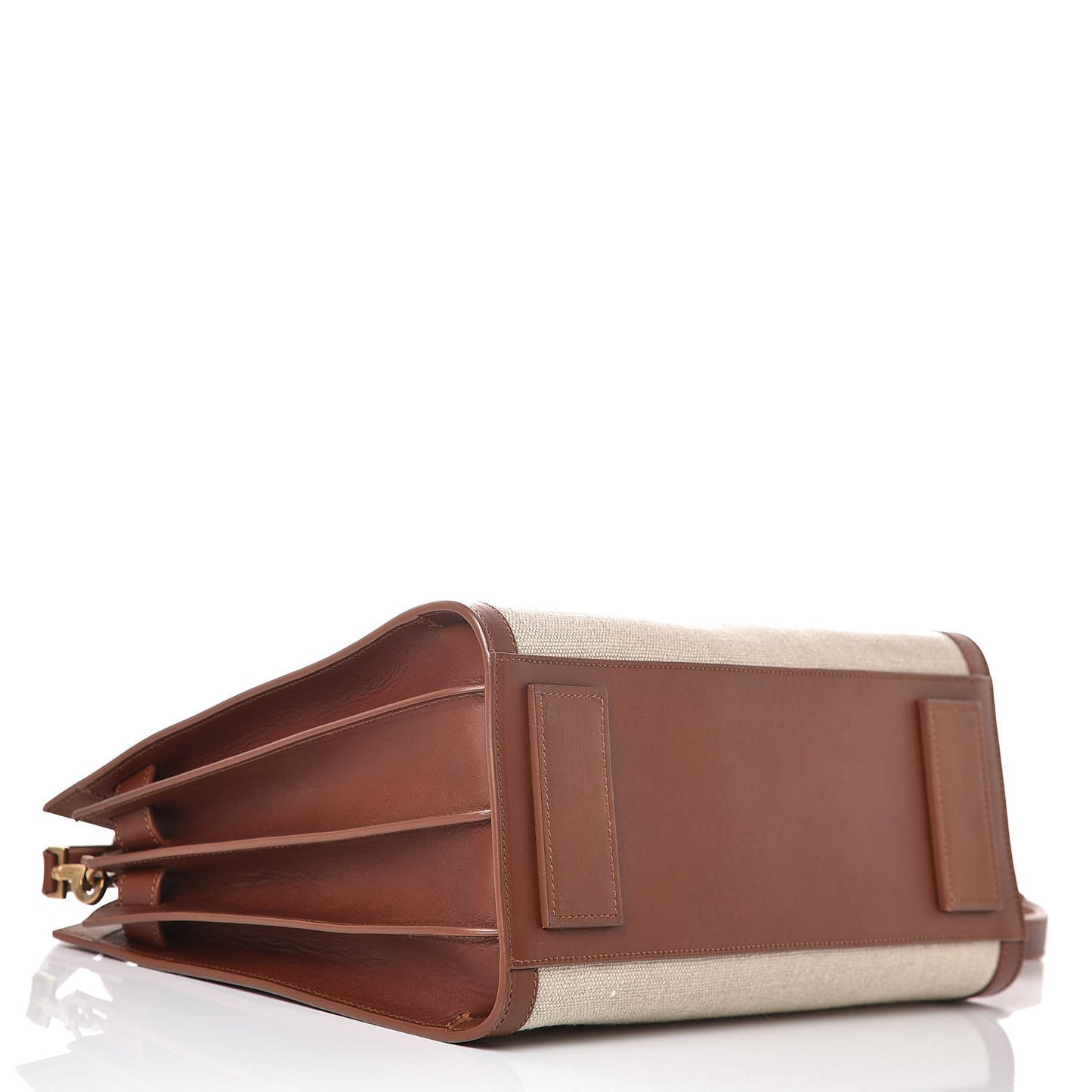 Linen Calfskin Small Souple Sac De Jour Cognac