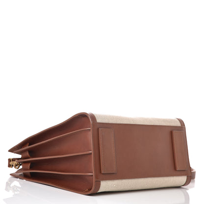 Saint Laurent Linen Calfskin Small Souple Sac De Jour Cognac 5 of 13