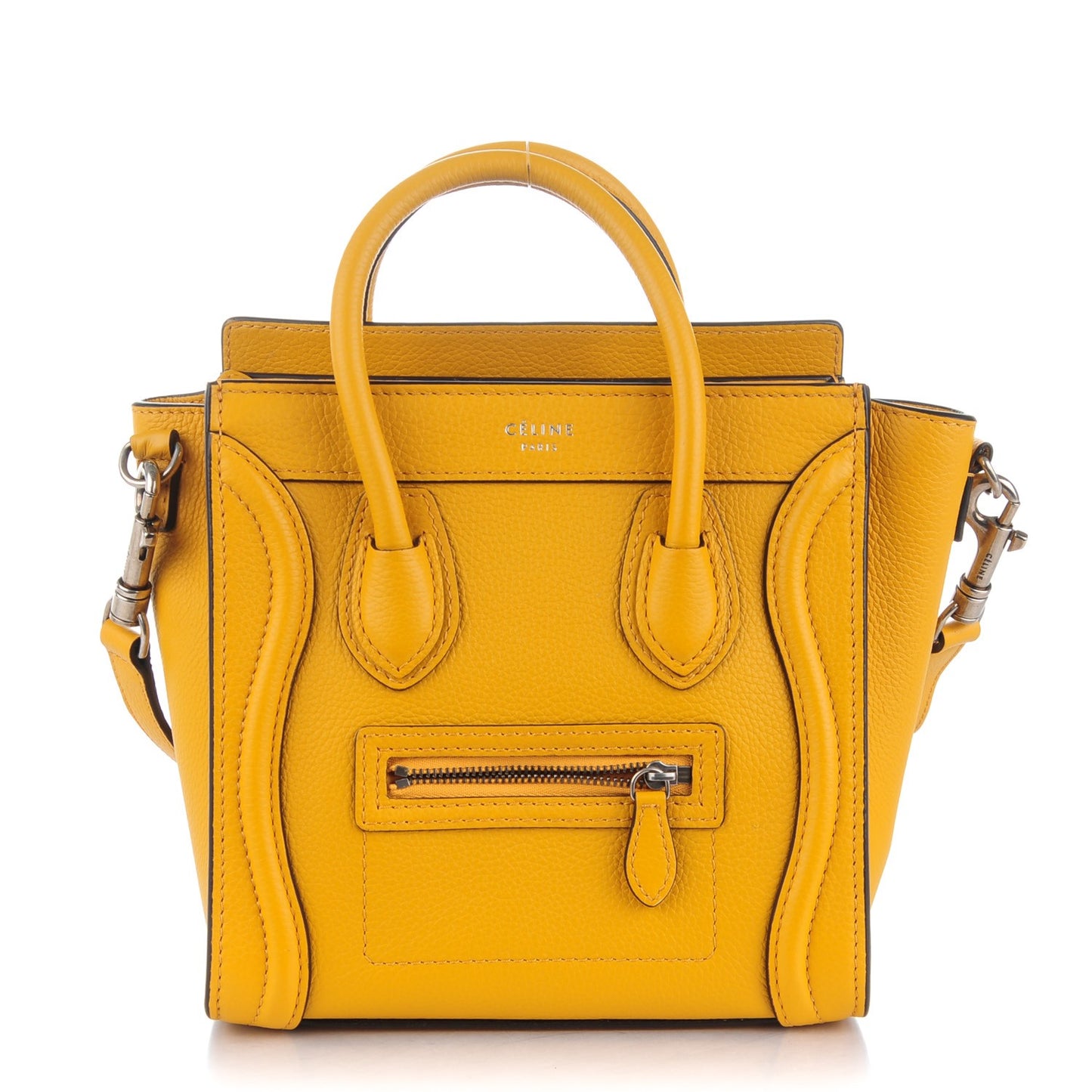 Drummed Calfskin Nano Luggage Ocre
