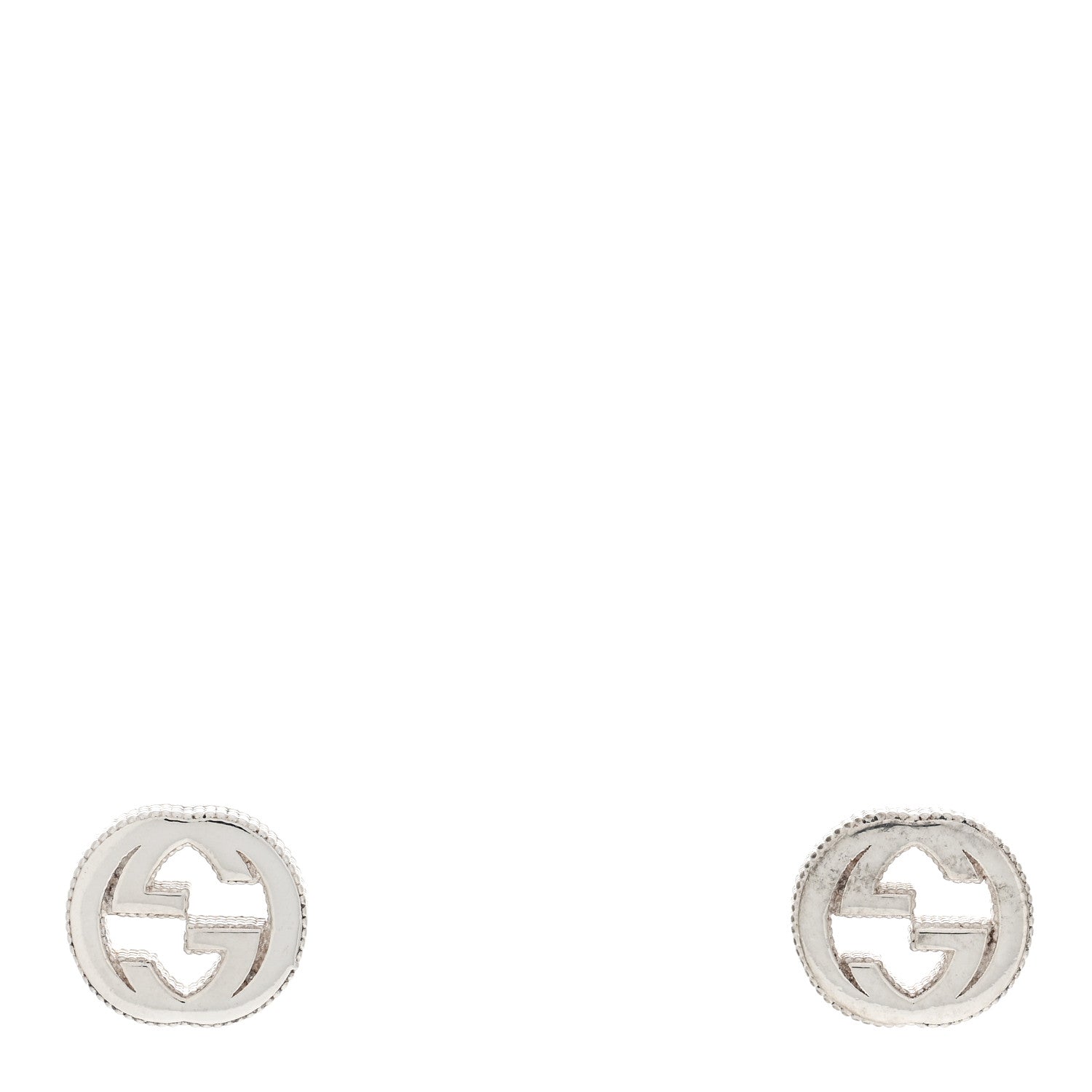 Gucci Sterling Silver Interlocking G Stud Earrings 1 of 4