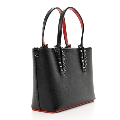 Christian Louboutin Calfskin Spikes Mini East West Cabata Tote Black 3 of 14