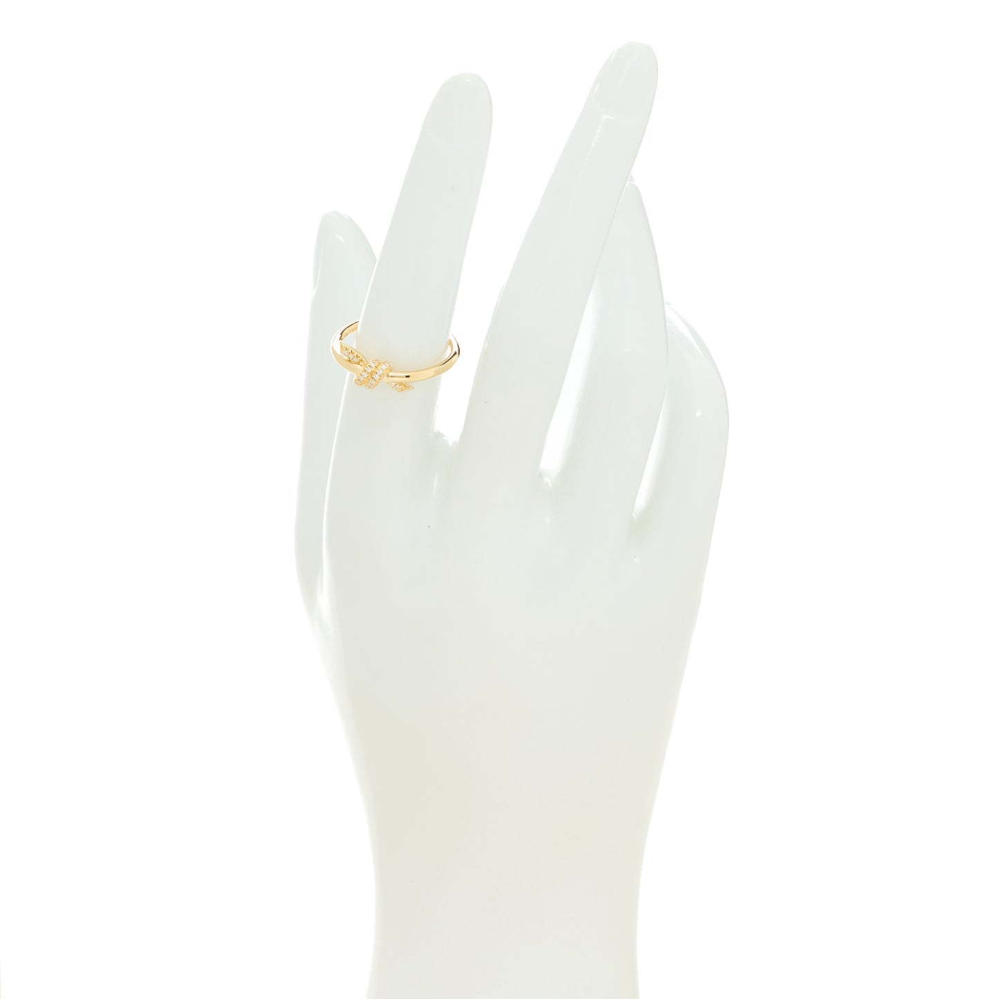 18K Yellow Gold Diamond Small Knot Ring 53 6.25