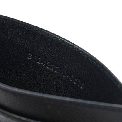 Saint Laurent Grain De Poudre Matelasse Chevron Monogram Credit Card Case Black 7 of 8