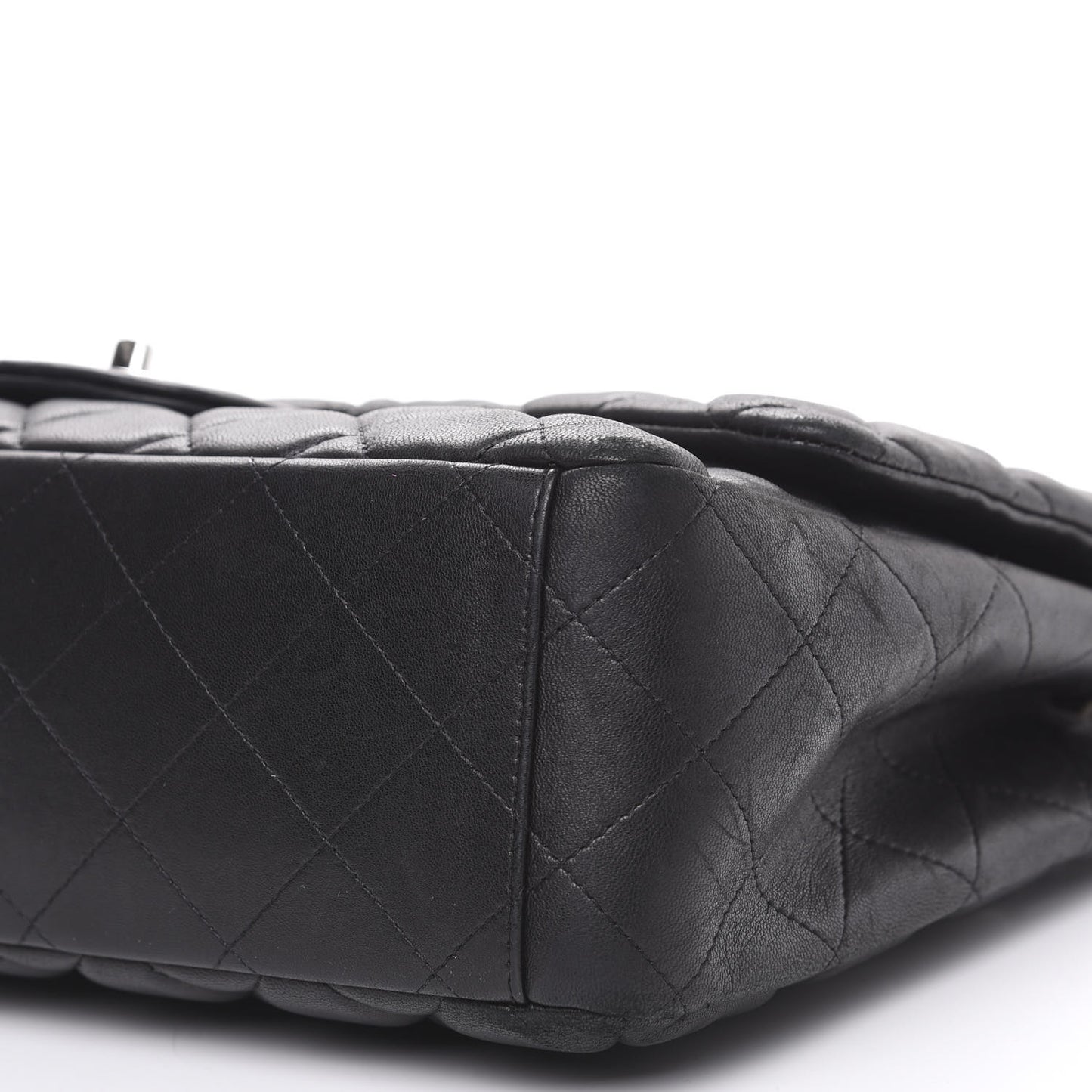 Lambskin Quilted Maxi Single Flap Black