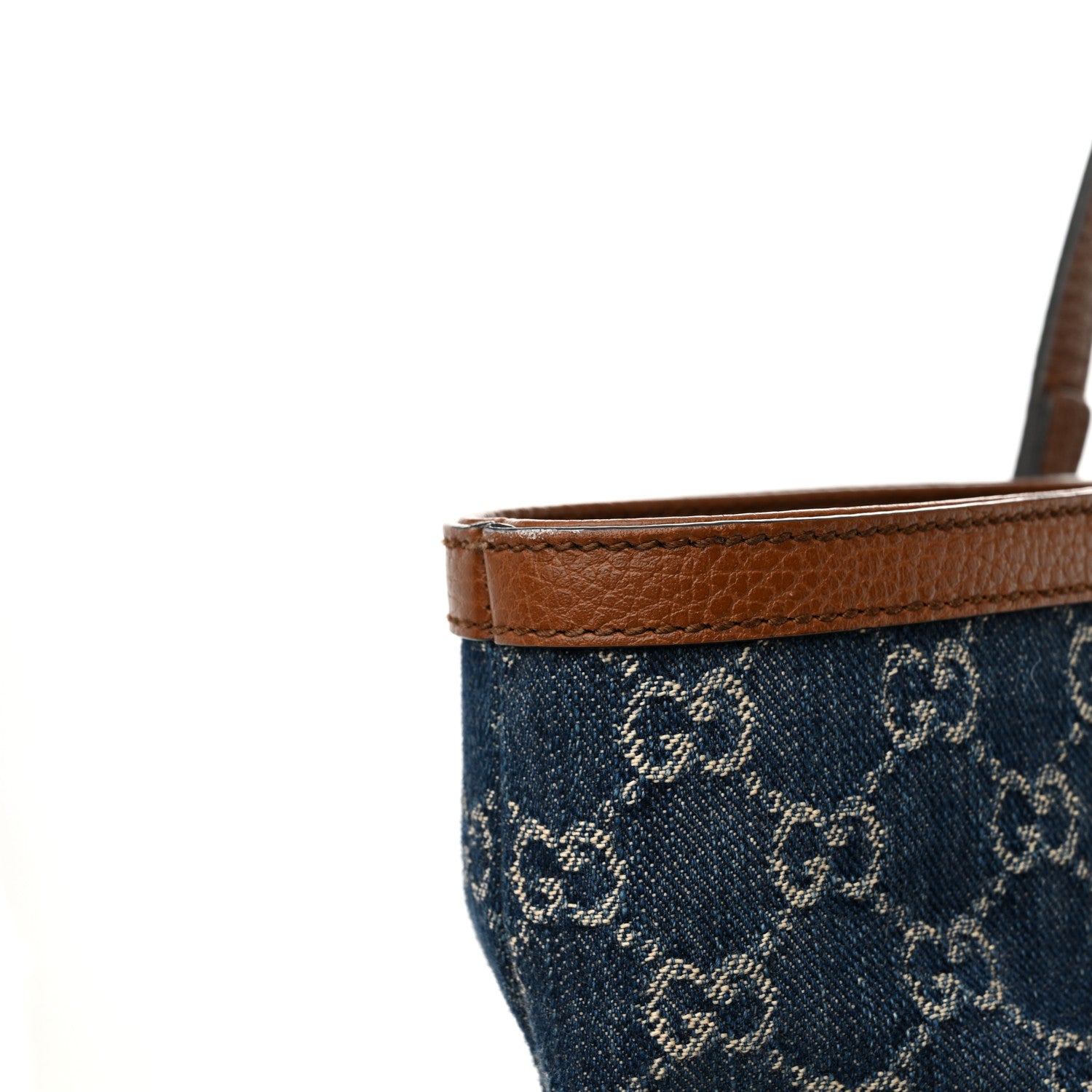 Gucci New Denim GG Monogram Medium Ophidia Shopping Tote Blue Tea Cuir 22 of 27