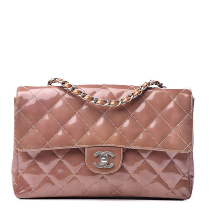 Chanel Patent Quilted Medium Single Flap Beige 1 of 24