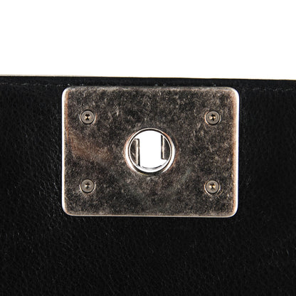 Chanel Metallic Calfskin Quilted New Medium Boy Flap Black 6 of 9