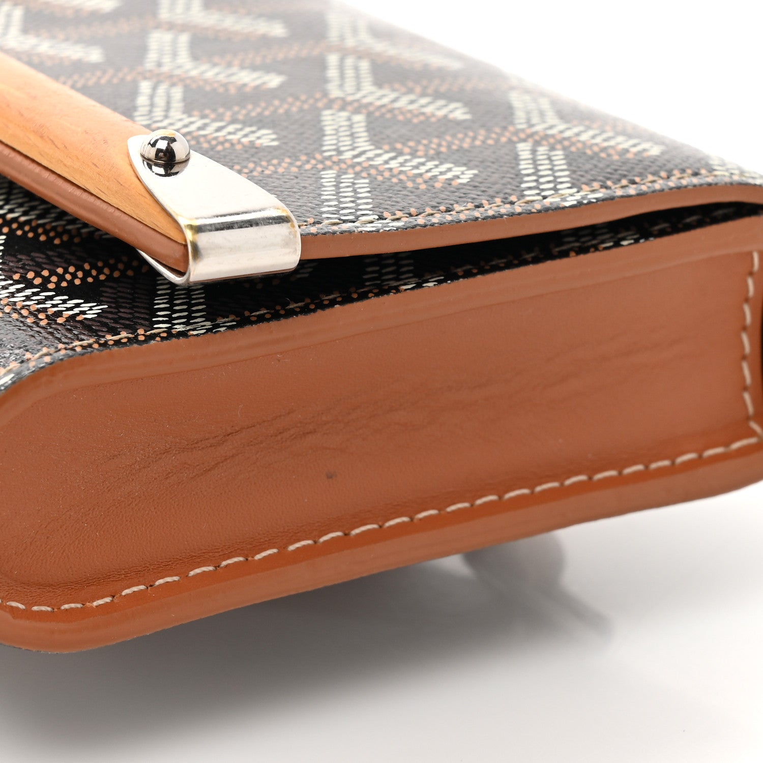 Goyard Goyardine Monte Carlo Bois Clutch With Strap Black Gold 15 of 16