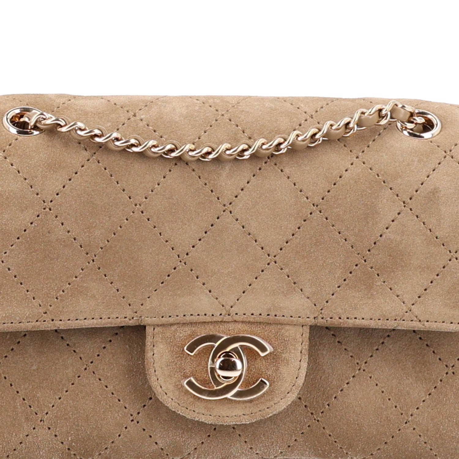 Chanel Suede Calfskin Souplissimo Maxi Flap Dark Beige 8 of 10