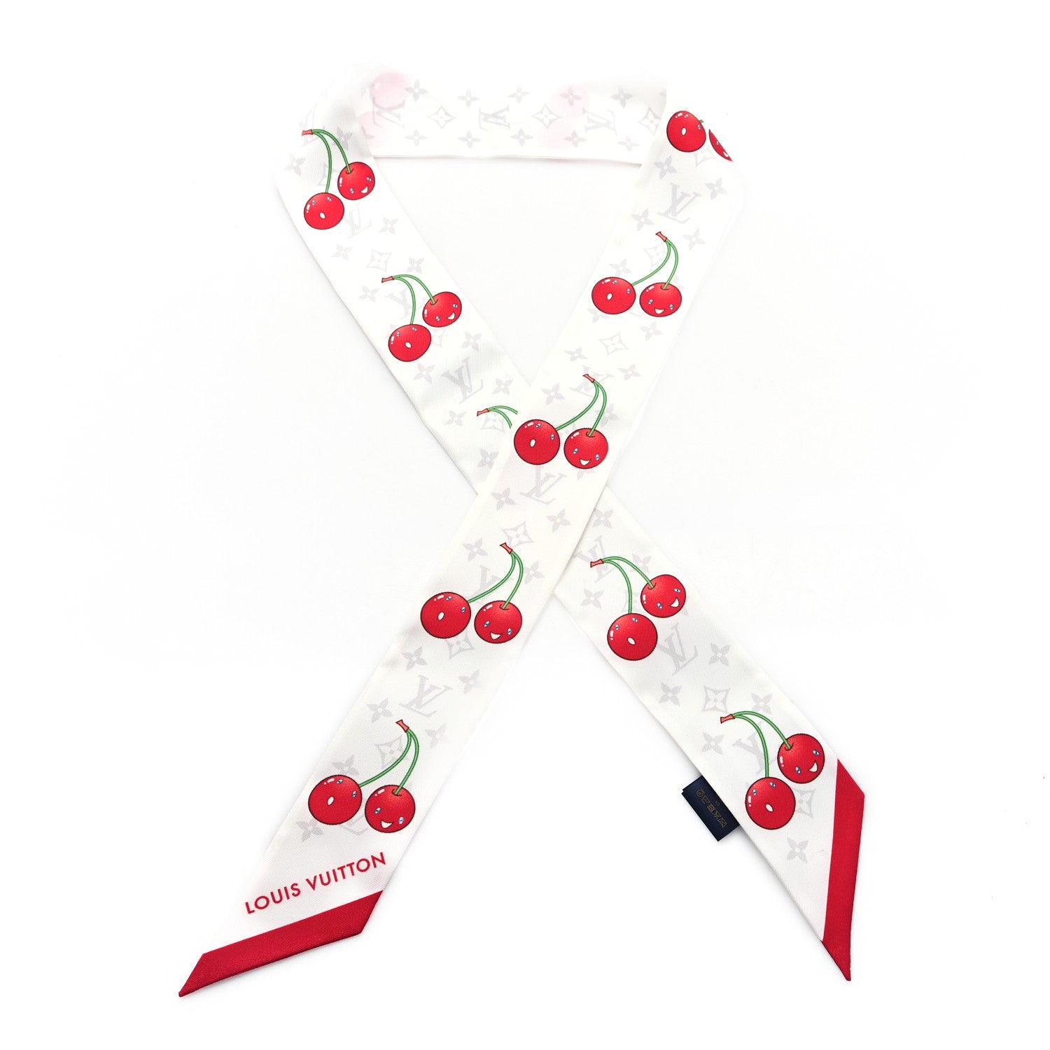 Louis Vuitton LV X TM Silk Monogram Cerises Bandeau White 1 of 3