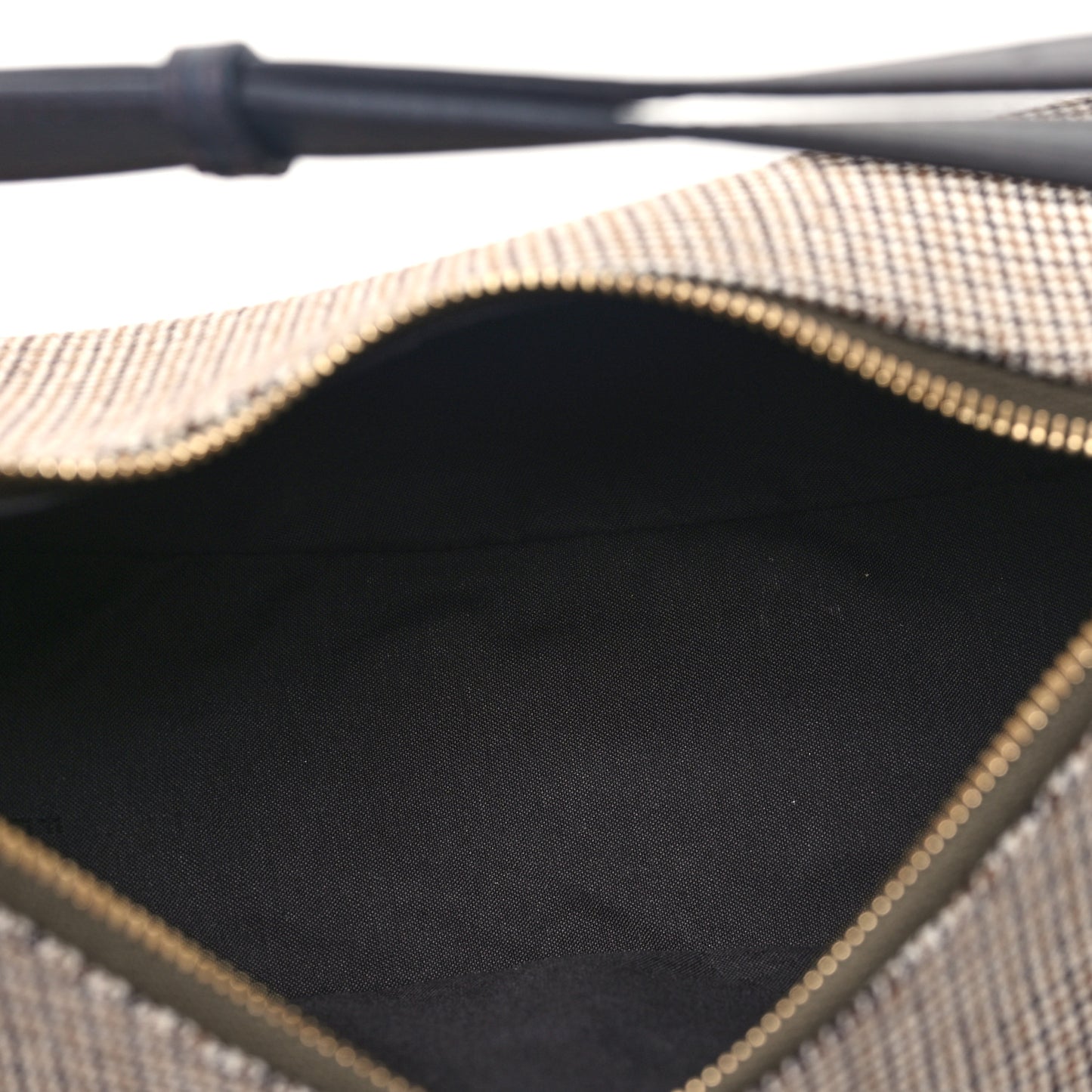 Wool Vitello Grace Small Houndstooth Small Fendigraphy Hobo Bag Beige Ebano
