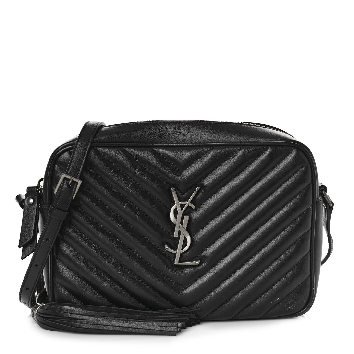 Calfskin Matelasse Monogram Lou Camera Bag Black
