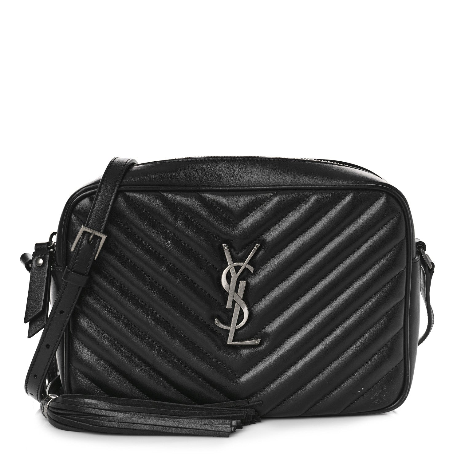 Saint Laurent Calfskin Matelasse Monogram Lou Camera Bag Black 1 of 8