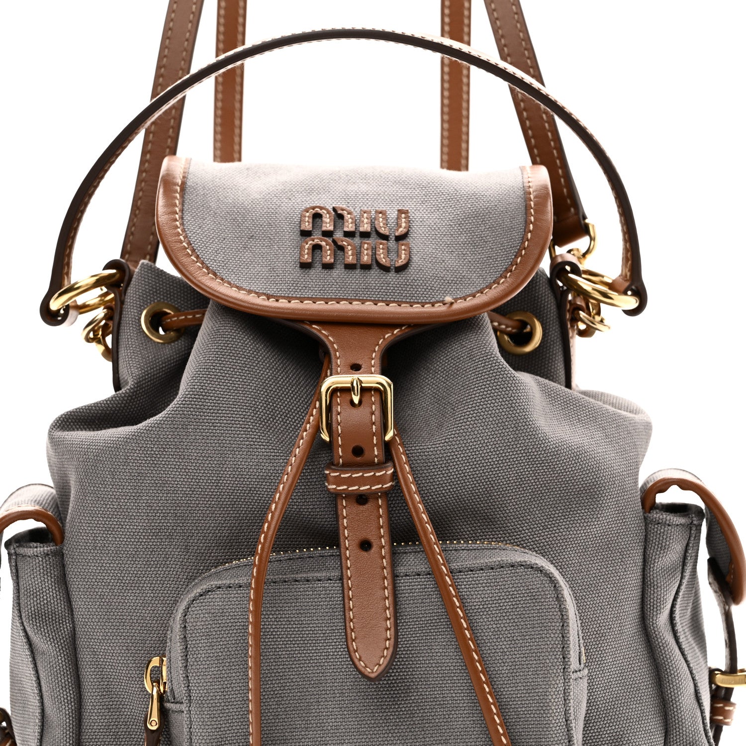 Miu Miu Canapa Soft Calfskin Mini Backpack Aluminum Brandy 7 of 10