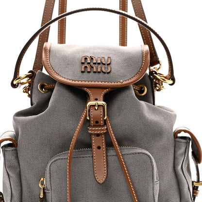Miu Miu Canapa Soft Calfskin Mini Backpack Aluminum Brandy 7 of 10