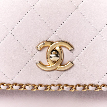 Chanel Calfskin Stitched Chain Flap Light Pink 9 of 12