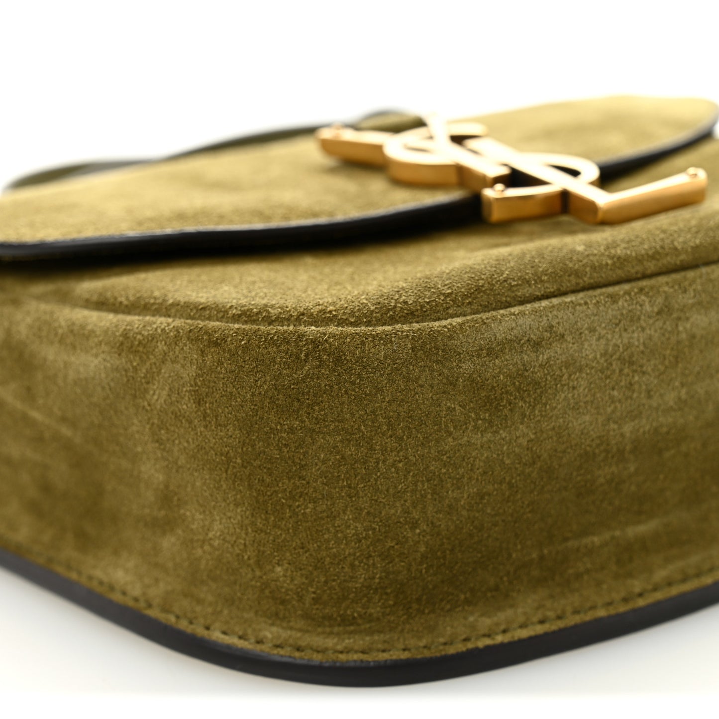 Suede Calfskin Monogram Small Kaia Satchel Olive Green