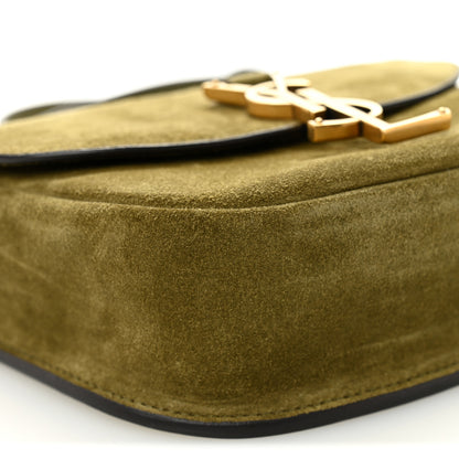 Saint Laurent Suede Calfskin Monogram Small Kaia Satchel Olive Green 8 of 9