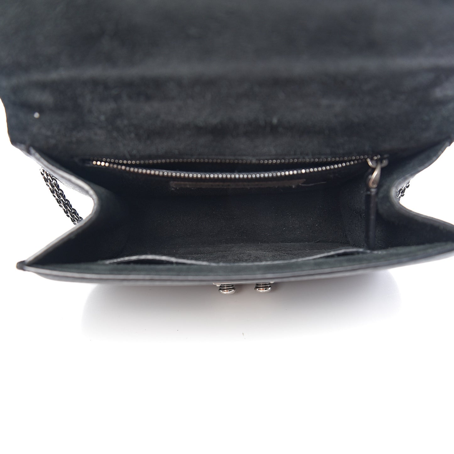 Pebbled Calfskin Star Studded Small Lock Flap Black