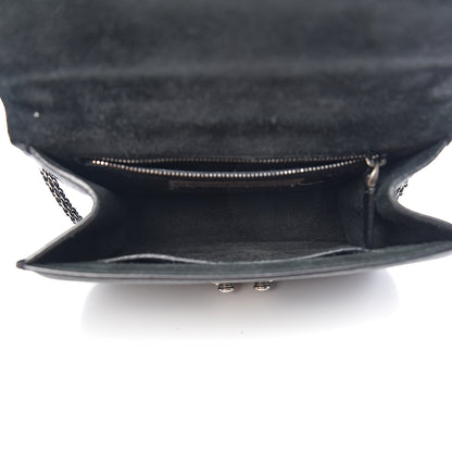 Valentino Garavani Pebbled Calfskin Star Studded Small Lock Flap Black 4 of 10