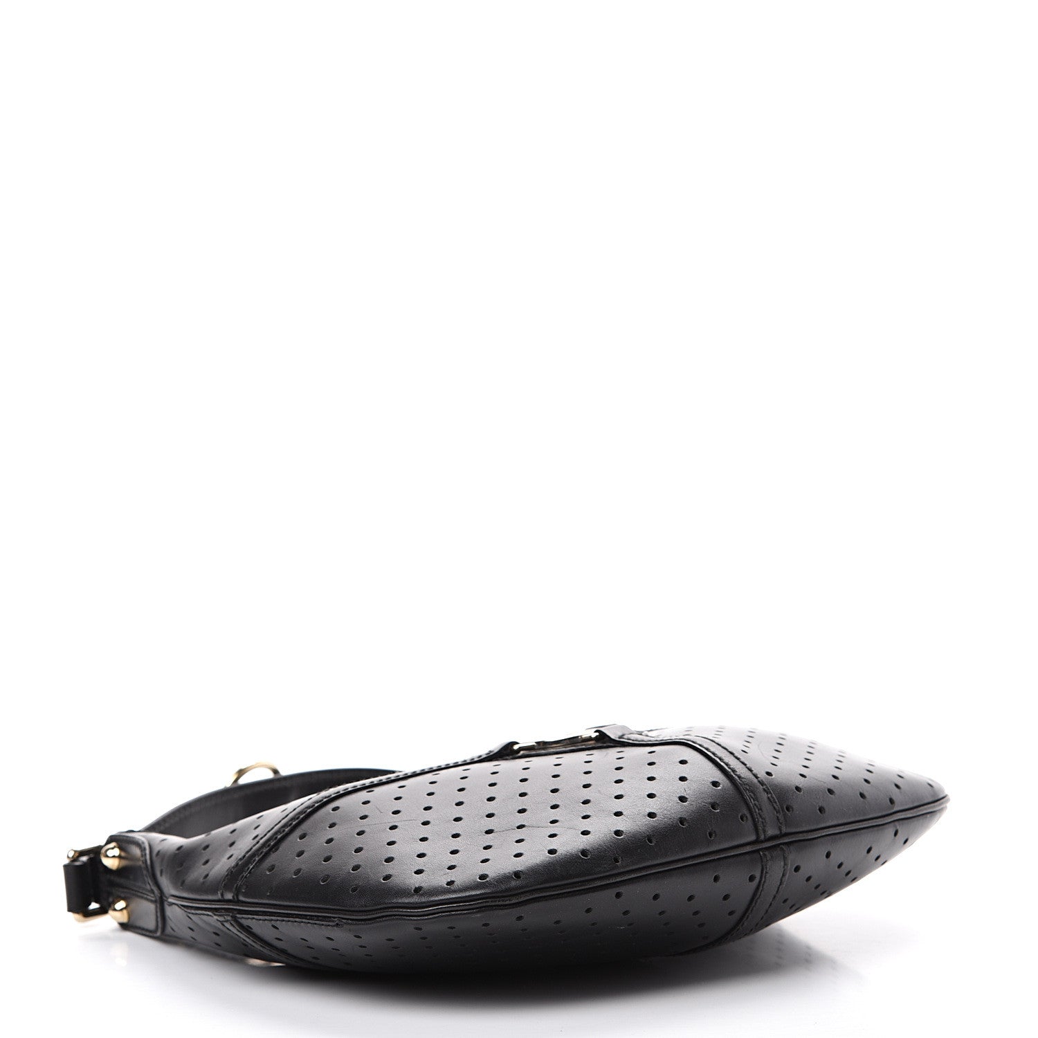 Gucci Perforated Calfskin Reins Hobo Black 3 of 13