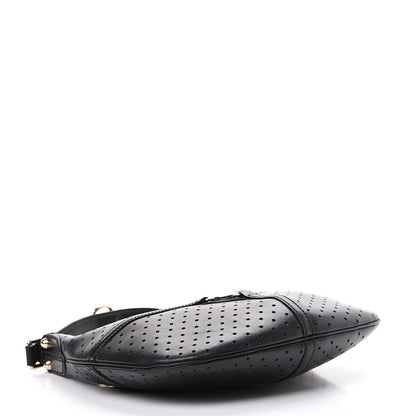 Gucci Perforated Calfskin Reins Hobo Black 3 of 13