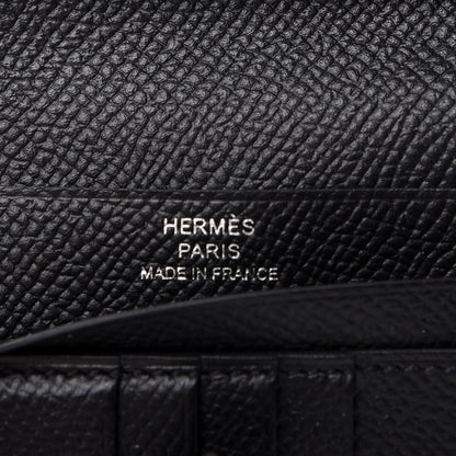 Hermes Epsom Bearn Compact Wallet Black 6 of 7