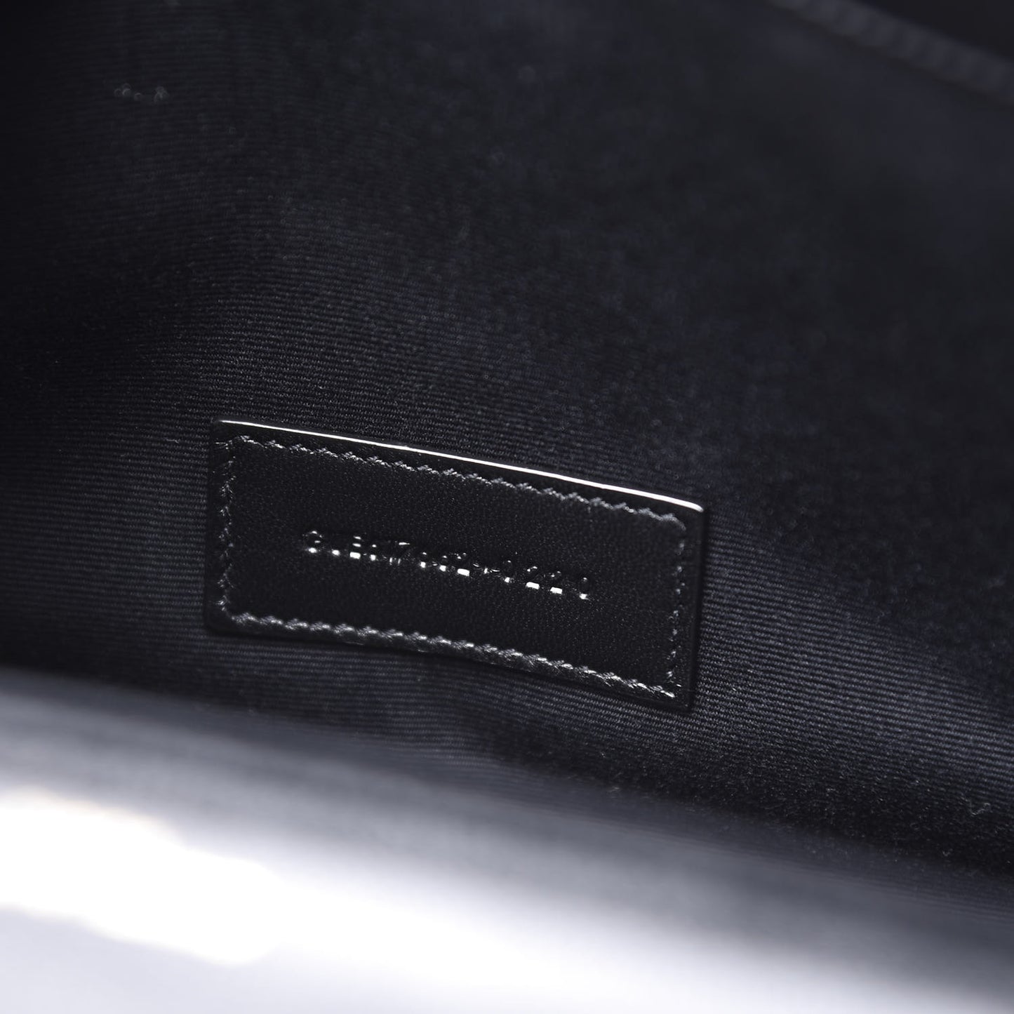 Grain De Poudre Matelasse Chevron Monogram Envelope Clutch Black