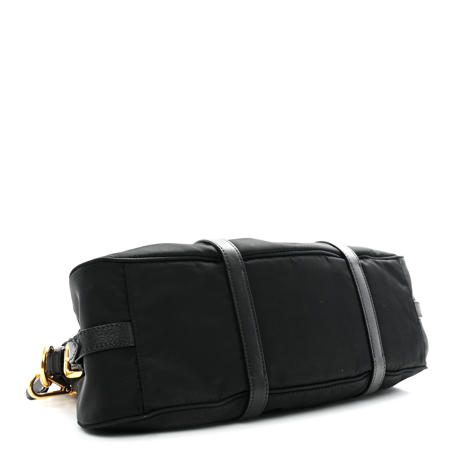 Prada Tessuto Nylon Soft Calfskin Shopping Satchel Black 6 of 21