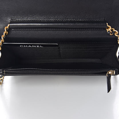Chanel Lambskin Quilted Infinity Wallet On Chain WOC Black 5 of 15