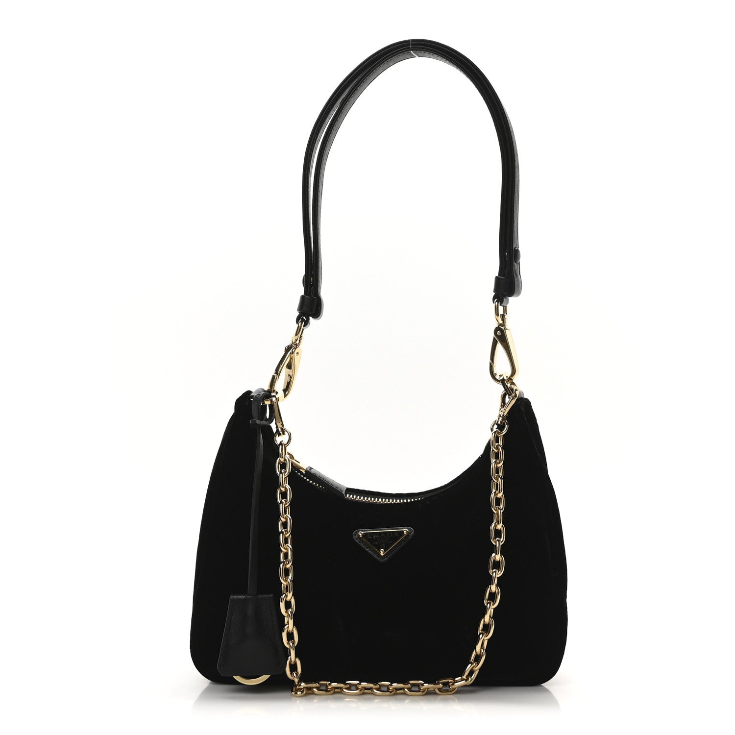 Prada Velvet Nappa Mini Re-Edition Shoulder Bag Black 1 of 11