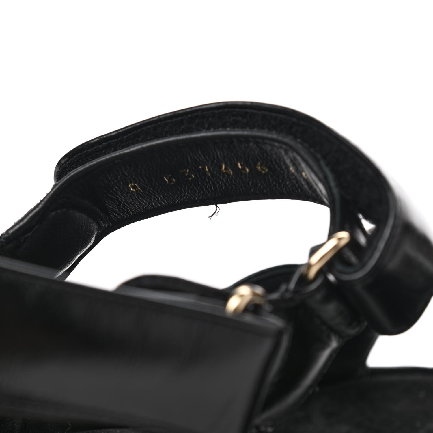 Chanel Shiny Calfskin Logo Platform Sandals 38 Black 5 of 9