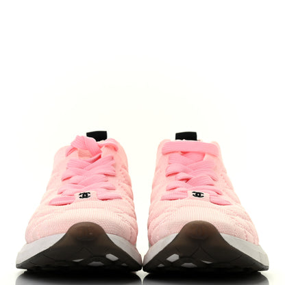 Chanel Mixed Fibers Quilted Womens CC Sneakers 38 Light Pink 2 of 7