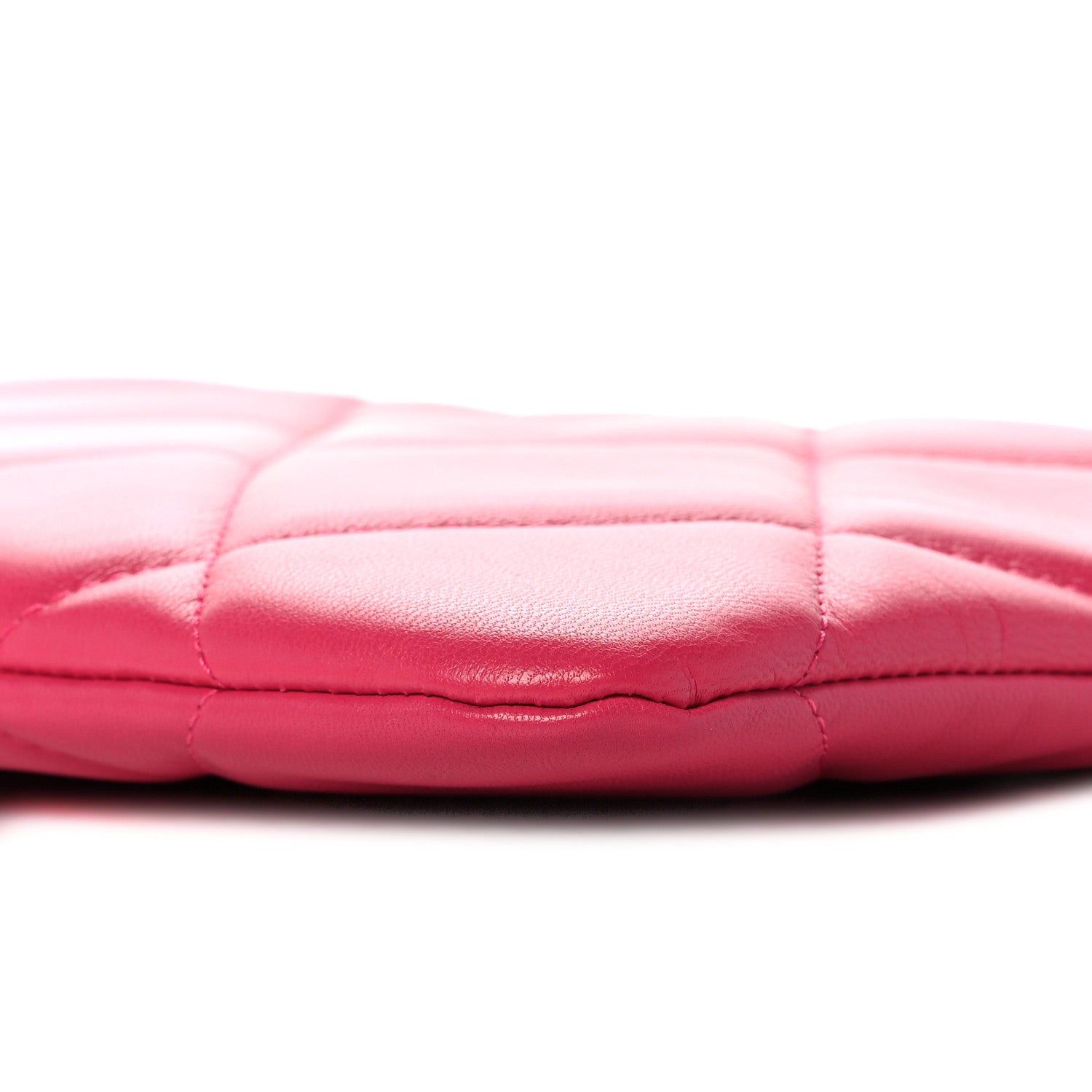 Chanel Shiny Goatskin Quilted Chanel 19 Pouch Dark Pink 10 of 11